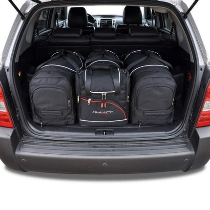 Kjust Reistassenset voor Hyundai Tucson 2003-2010 - Set van 4 Tassen met 2 Roltassen 1 Sporttas en 1 Vliegtuigtas