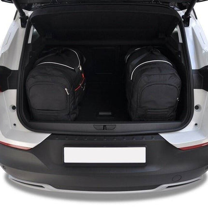 Kjust Reistassenset voor Opel Grandland X 2018-2024 - Set van 4 Tassen met 2 Roltassen 1 Sporttas en 1 Vliegtuigtas