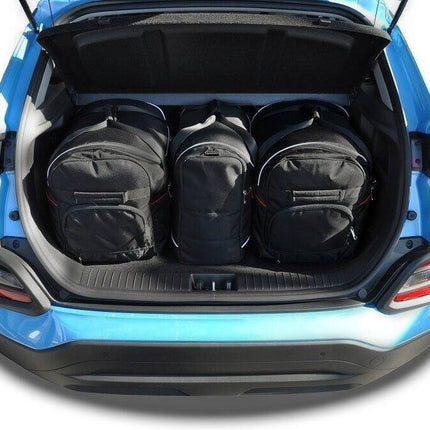 Kjust Reistassenset voor Hyundai Kona 2017-2023 - Set van 3 Tassen met 2 Roltassen en 1 Vliegtuigtas