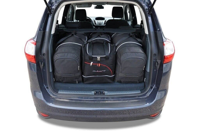 Kjust Reistassenset voor Ford Grand C-Max 2010-2015 - Set van 4 Tassen met 2 Roltassen en 2 Sporttassen