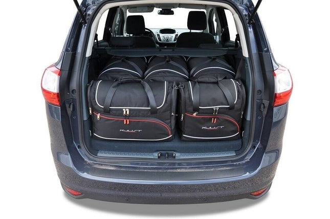 Kjust Reistassenset voor Ford Grand C-Max 2010-2015 - Set van 5 Tassen met 3 Roltassen en 2 Vliegtuigtassen