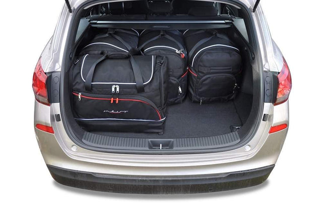 Kjust Reistassenset voor Hyundai i30 Tourer vanaf 2017 - Set van 5 Tassen met 3 Roltassen en 2 Sporttassen