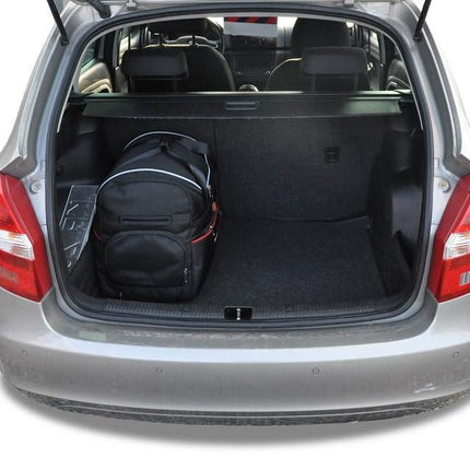 Kjust Reistassenset voor Skoda Fabia stationwagen 2007-2015 - Set van 5 Tassen met 2 Roltassen 1 Sporttas en 2 Vliegtuigtassen