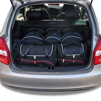 Kjust Reistassenset voor Skoda Fabia stationwagen 2007-2015 - Set van 5 Tassen met 2 Roltassen 1 Sporttas en 2 Vliegtuigtassen