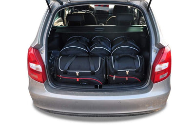 Kjust Reistassenset voor Skoda Fabia stationwagen 2007-2015 - Set van 5 Tassen met 2 Roltassen 1 Sporttas en 2 Vliegtuigtassen