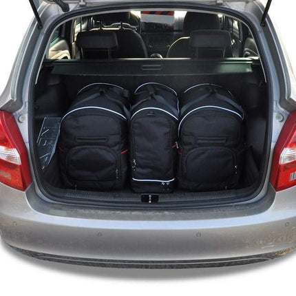 Kjust Reistassenset voor Skoda Fabia stationwagen 2007-2015 - Set van 5 Tassen met 2 Roltassen 1 Sporttas en 2 Vliegtuigtassen