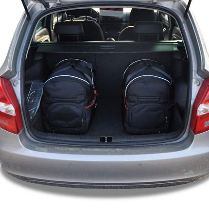 Kjust Reistassenset voor Skoda Fabia stationwagen 2007-2015 - Set van 5 Tassen met 2 Roltassen 1 Sporttas en 2 Vliegtuigtassen