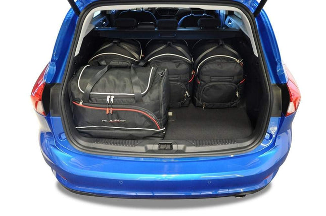 Kjust Reistassenset voor Ford Focus Wagon vanaf 2018 - Set van 5 Tassen met 3 Roltassen en 2 Sporttassen