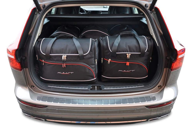 Kjust Reistassenset voor Volvo V60 stationwagen vanaf 2018 - Set van 5 Tassen met 3 Roltassen en 2 Vliegtuigtassen