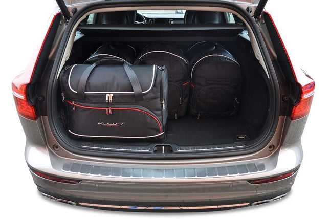 Kjust Reistassenset voor Volvo V60 stationwagen vanaf 2018 - Set van 5 Tassen met 3 Roltassen en 2 Vliegtuigtassen
