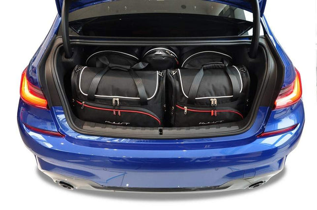 Kjust Reistassenset voor BMW 3 serie Sedan vanaf 2019 - Set van 5 Tassen met 2 Roltassen 1 Sporttas en 2 Vliegtuigtassen