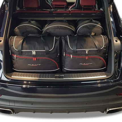 Kjust Reistassenset voor Porsche Cayenne Vanaf 2018 - Set van 5 Tassen met 3 Roltassen en 2 Vliegtuigtassen