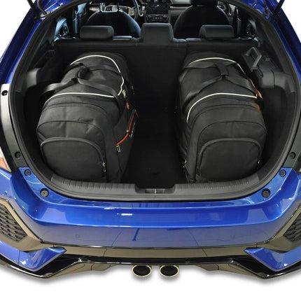 Kjust Reistassenset voor Honda Civic 5-deurs 2017-2022 - Set van 4 Tassen met 2 Roltassen 1 Sporttas en 1 Vliegtuigtas