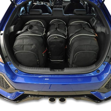 Kjust Reistassenset voor Honda Civic 5-deurs 2017-2022 - Set van 4 Tassen met 2 Roltassen 1 Sporttas en 1 Vliegtuigtas