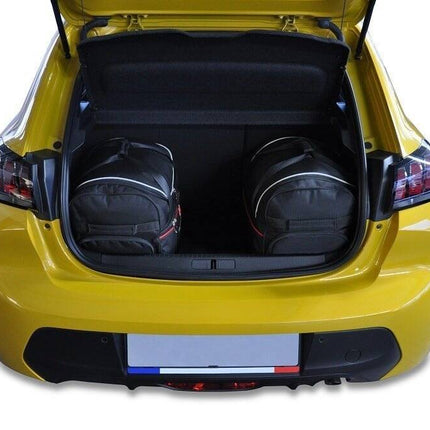 Kjust Reistassenset voor Peugeot 208 5-deurs vanaf 2019 - Set van 3 Tassen met 2 Roltassen en 1 Vliegtuigtas