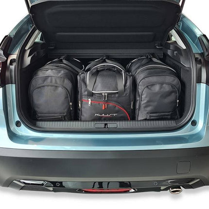 Kjust Reistassenset voor Citroen e-C4 5-deurs vanaf 2020 - Set van 4 Tassen met 2 Roltassen 1 Sporttas en 1 Vliegtuigtas
