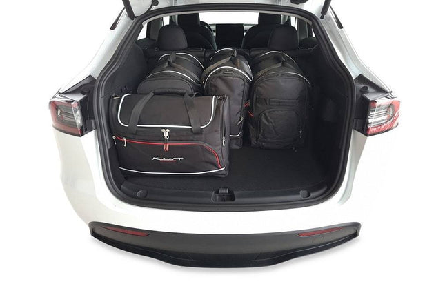 Kjust Reistassenset voor Tesla Model Y 2020-2025 - Set van 5 Tassen met 2 Roltassen 1 Sporttas en 2 Vliegtuigtassen