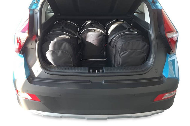 Kjust Reistassenset voor Hyundai Bayon vanaf 2021 - Set van 4 Tassen met 2 Roltassen 1 Sporttas en 1 Vliegtuigtas