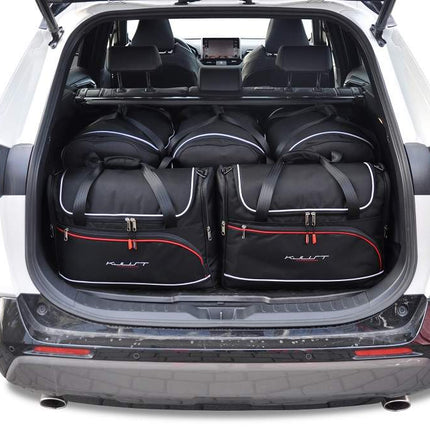 Kjust Reistassenset voor Toyota RAV 4 5-deurs 2019-2026 - Set van 5 Tassen met 3 Roltassen en 2 Vliegtuigtassen