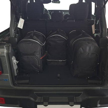 Kjust Reistassenset voor Jeep Wrangler vanaf 2018 - Set van 4 Tassen met 2 Roltassen en 2 Sporttassen