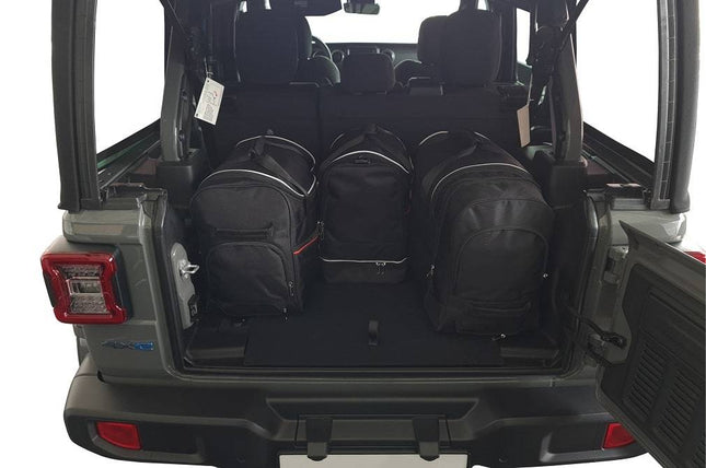Kjust Reistassenset voor Jeep Wrangler vanaf 2018 - Set van 4 Tassen met 2 Roltassen en 2 Sporttassen