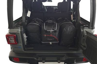 Kjust Reistassenset voor Jeep Wrangler vanaf 2018 - Set van 4 Tassen met 2 Roltassen en 2 Sporttassen