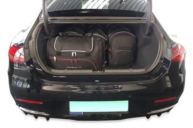 Kjust Reistassenset voor Mercedes Benz EQE Limousine vanaf 2022 - Set van 5 Tassen met 2 Roltassen 2 Sporttassen en 1 Vliegtuigtas
