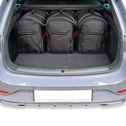 Kjust Reistassenset voor Cupra Leon stationwagen vanaf 2020 - Set van 5 Tassen met 3 Roltassen en 2 Sporttassen