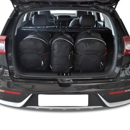 Kjust Reistassenset voor Kia Niro 5-deurs 2016-2022 - Set van 3 Tassen met 2 Roltassen en 1 Vliegtuigtas