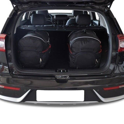 Kjust Reistassenset voor Kia Niro 5-deurs 2016-2022 - Set van 3 Tassen met 2 Roltassen en 1 Vliegtuigtas