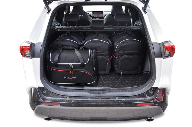 Kjust Reistassenset voor Toyota RAV 4 5-deurs 2019-2026 - Set van 5 Tassen met 3 Roltassen en 2 Vliegtuigtassen