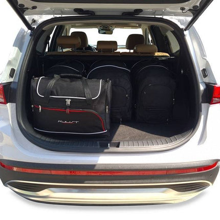 Kjust Reistassenset voor Hyundai Santa Fe 2018-2024 - Set van 5 Tassen met 3 Roltassen en 2 Vliegtuigtassen