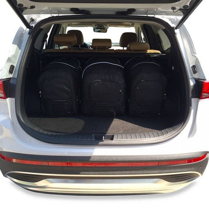 Kjust Reistassenset voor Hyundai Santa Fe 2018-2024 - Set van 5 Tassen met 3 Roltassen en 2 Vliegtuigtassen