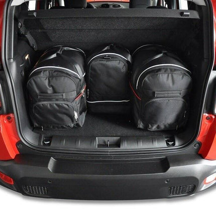 Kjust Reistassenset voor Jeep Renegade vanaf 2015 - Set van 4 Tassen met 2 Roltassen 1 Sporttas en 1 Vliegtuigtas