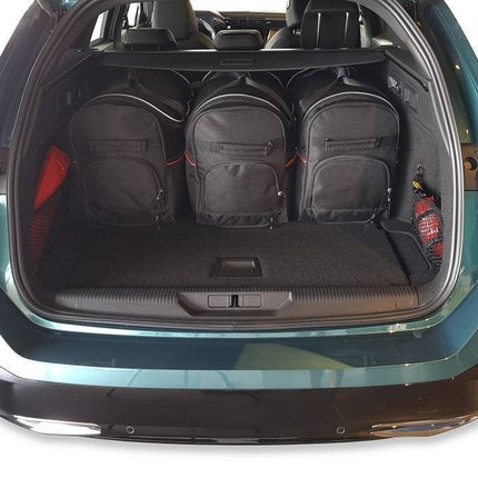 Kjust Reistassenset voor Peugeot 308 SW stationwagen vanaf 2021 - Set van 5 Tassen met 3 Roltassen en 2 Vliegtuigtassen