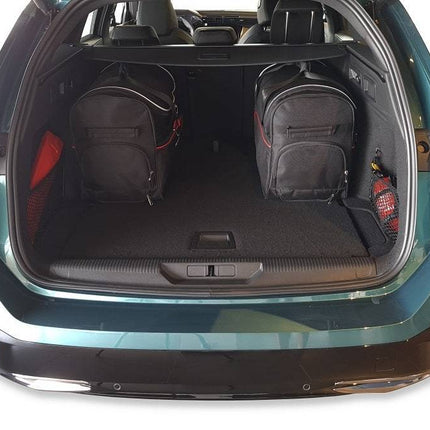 Kjust Reistassenset voor Peugeot 308 SW stationwagen vanaf 2021 - Set van 5 Tassen met 3 Roltassen en 2 Vliegtuigtassen