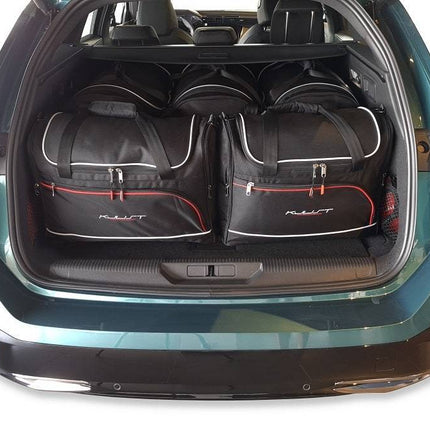 Kjust Reistassenset voor Peugeot 308 SW stationwagen vanaf 2021 - Set van 5 Tassen met 3 Roltassen en 2 Vliegtuigtassen