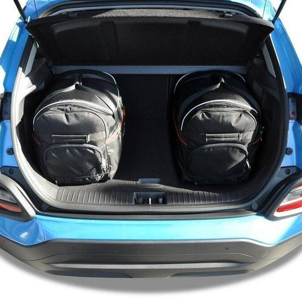 Kjust Reistassenset voor Hyundai Kona 2017-2023 - Set van 3 Tassen met 2 Roltassen en 1 Vliegtuigtas