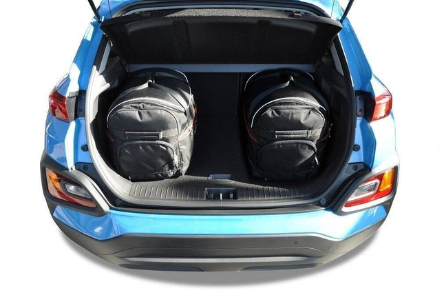 Kjust Reistassenset voor Hyundai Kona 2017-2023 - Set van 3 Tassen met 2 Roltassen en 1 Vliegtuigtas