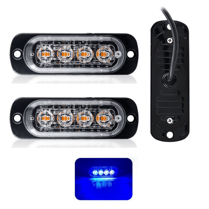 VCTparts Professionele Blauwe LED Grillflitsers en Bumperflitsers (IP65) Krachtige Stroboscoop Zwaailichten Set voor Hulpdiensten of op Eigen Terrein NORGOS 1
