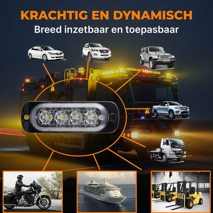 VCTparts Professionele Oranje Gele LED Grillflitsers en Bumperflitsers (IP65) Krachtige Stroboscoop Zwaailichten Set voor Werkverkeer en Hulpdiensten NORGOS 3