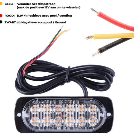 VCTparts Professionele Oranje Gele LED Grillflitsers en Bumperflitsers (IP65) Krachtige Stroboscoop Zwaailichten Set voor Werkverkeer en Hulpdiensten NORGOS 8