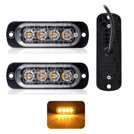VCTparts Professionele Oranje Gele LED Grillflitsers en Bumperflitsers (IP65) Krachtige Stroboscoop Zwaailichten Set voor Werkverkeer en Hulpdiensten NORGOS 1