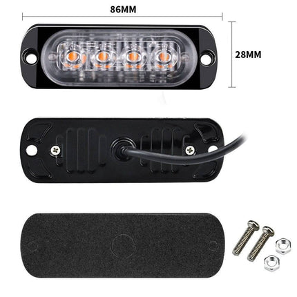 VCTparts Professionele Oranje Gele LED Grillflitsers en Bumperflitsers (IP65) Krachtige Stroboscoop Zwaailichten Set voor Werkverkeer en Hulpdiensten NORGOS 6