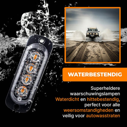 VCTparts Professionele Oranje Gele LED Grillflitsers en Bumperflitsers (IP65) Krachtige Stroboscoop Zwaailichten Set voor Werkverkeer en Hulpdiensten NORGOS 4