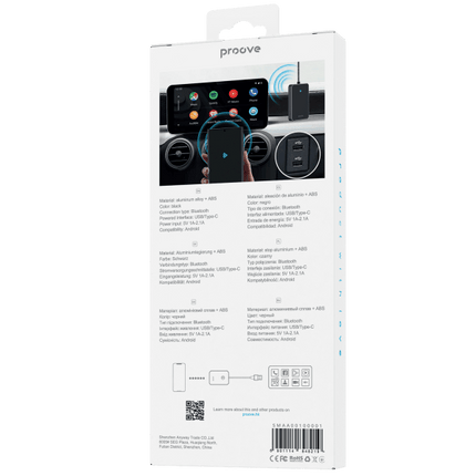 Proove Proove AA01 Draadloze Android Auto Adapter – USB Type - C – Bluetooth Connectie – Voor Android Smartphones – OTA Updates – Zwart Proove 5