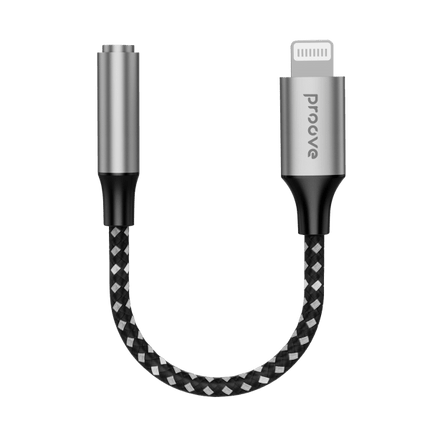Proove Proove Adapter AUX SoundMesh Lightning naar 3.5mm Grijs voor Smartphones en Audioapparaten Proove 1