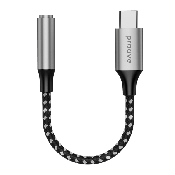 Proove Proove Adapter AUX SoundMesh TypeC naar 3.5mm Grijs voor Smartphones en Audioapparaten Proove 3