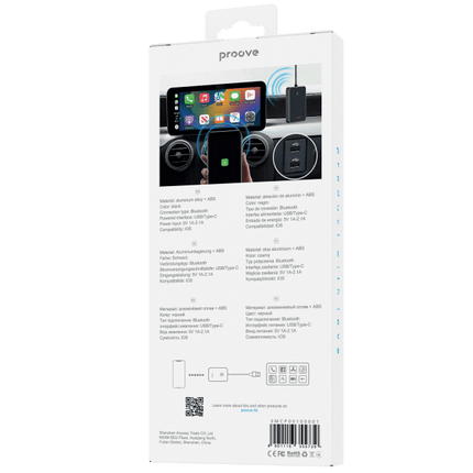 Proove Proove CP01 Draadloze Apple CarPlay Adapter – USB Type - C – Bluetooth Connectie – Voor iOS iPhone – OTA Updates – Zwart Proove 4