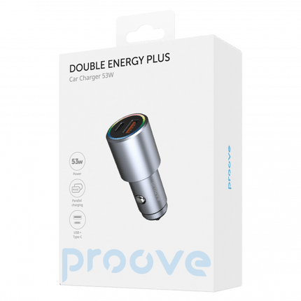 Proove Double Energy Plus 53W Autolader (Type-C + USB) - Krachtig en Compact Opladen - VCTparts.nl